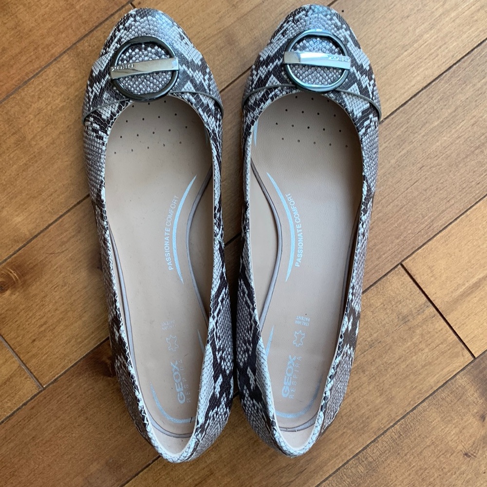 Geox snakeskin flats
